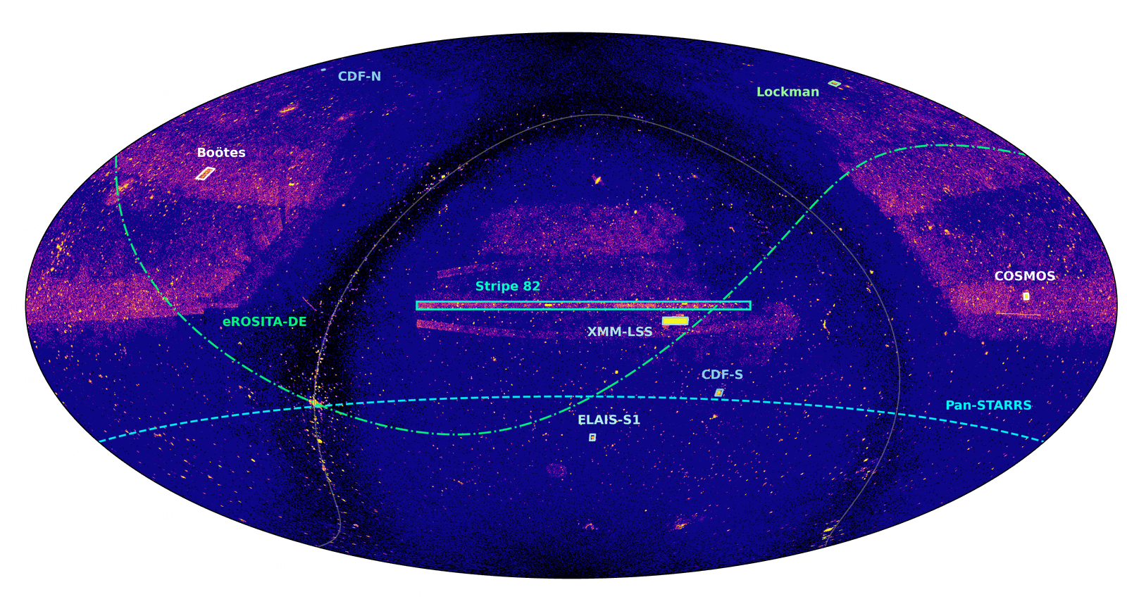 AGN-DB all-sky density map of catalogued AGN